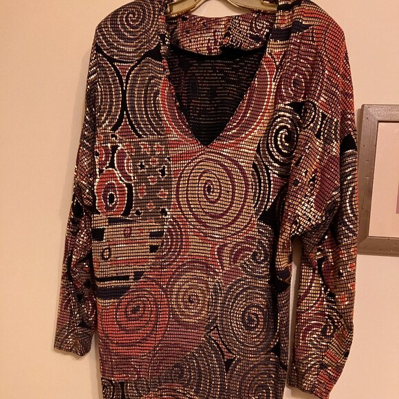 Italian silk multiculured dress - Picture 1 of 1